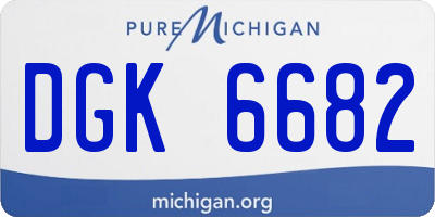 MI license plate DGK6682