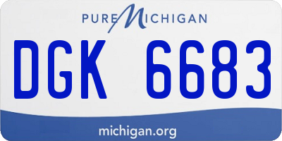 MI license plate DGK6683