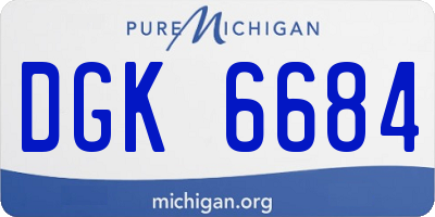 MI license plate DGK6684