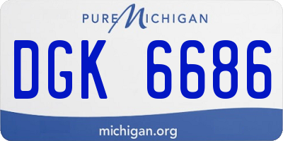 MI license plate DGK6686