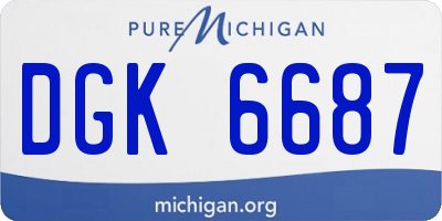 MI license plate DGK6687