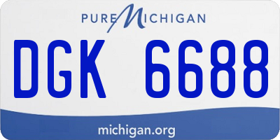 MI license plate DGK6688