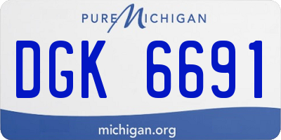 MI license plate DGK6691
