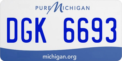 MI license plate DGK6693