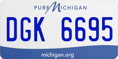MI license plate DGK6695