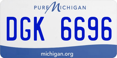 MI license plate DGK6696