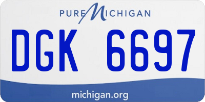 MI license plate DGK6697