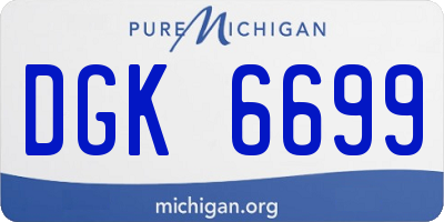 MI license plate DGK6699
