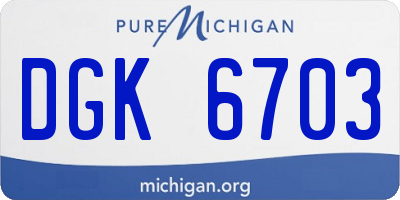 MI license plate DGK6703