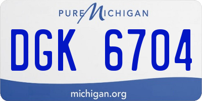 MI license plate DGK6704
