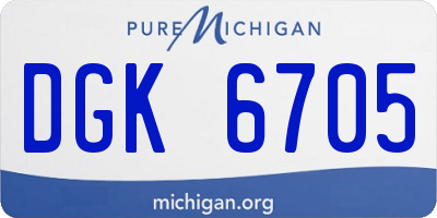 MI license plate DGK6705