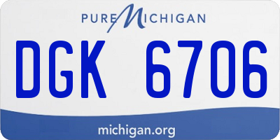 MI license plate DGK6706