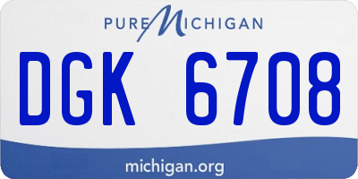 MI license plate DGK6708