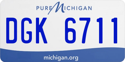 MI license plate DGK6711
