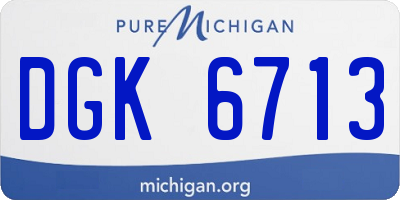 MI license plate DGK6713