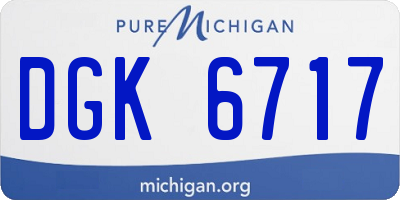 MI license plate DGK6717