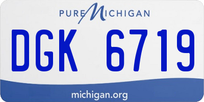 MI license plate DGK6719