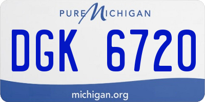 MI license plate DGK6720