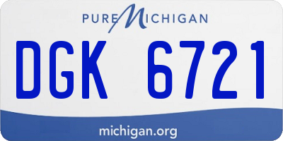 MI license plate DGK6721