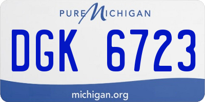 MI license plate DGK6723