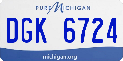 MI license plate DGK6724
