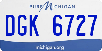 MI license plate DGK6727