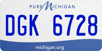 MI license plate DGK6728