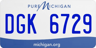 MI license plate DGK6729