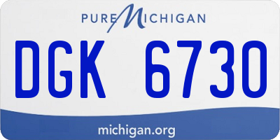 MI license plate DGK6730