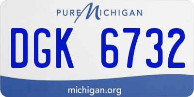 MI license plate DGK6732