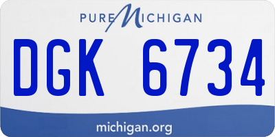 MI license plate DGK6734