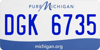 MI license plate DGK6735