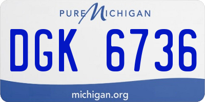 MI license plate DGK6736