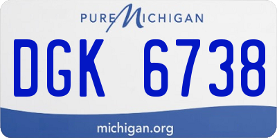 MI license plate DGK6738