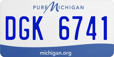 MI license plate DGK6741