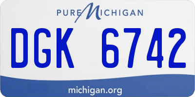 MI license plate DGK6742