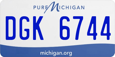 MI license plate DGK6744