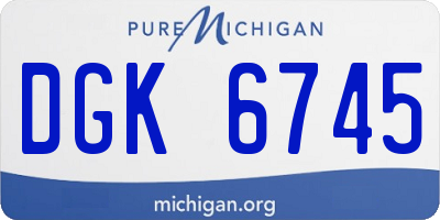 MI license plate DGK6745