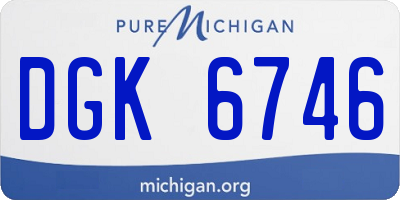 MI license plate DGK6746