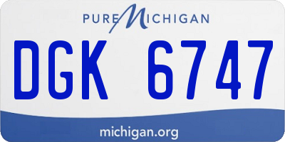 MI license plate DGK6747