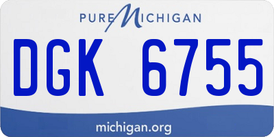 MI license plate DGK6755