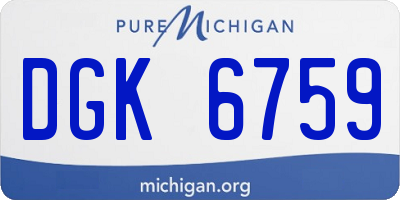MI license plate DGK6759