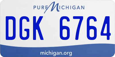 MI license plate DGK6764