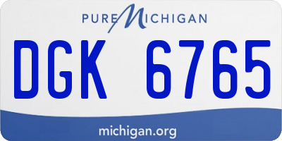 MI license plate DGK6765