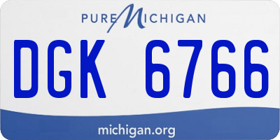 MI license plate DGK6766