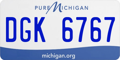 MI license plate DGK6767