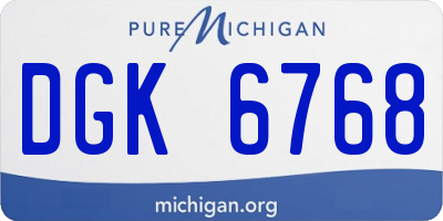 MI license plate DGK6768