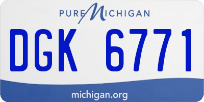 MI license plate DGK6771