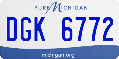 MI license plate DGK6772