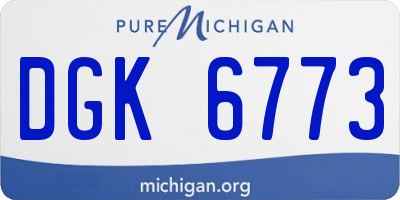 MI license plate DGK6773